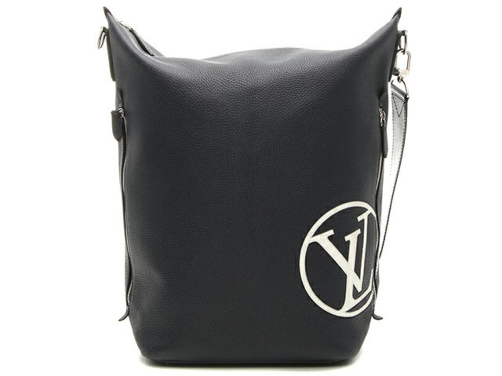 LOUIS VUITTON Eastside Duffle Shoulder Bag Taurillon Leather Navy Blue